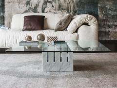 Table basse Scacco de Cattelan avec base en marbre blanc de Carrare