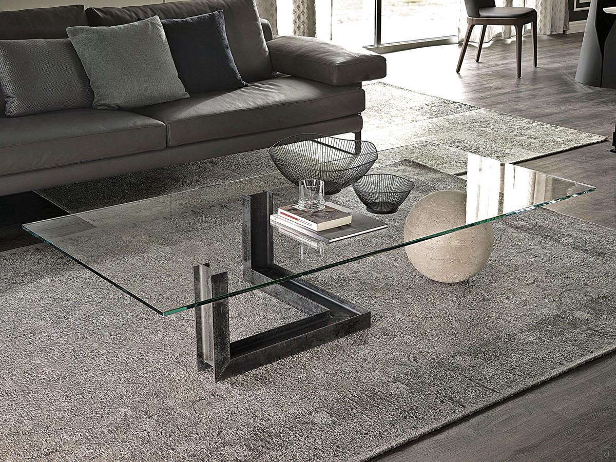 Table basse design avec sphère en travertin Levante by Cattelan