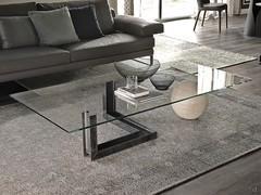 Table basse design avec sphère en travertin Levante by Cattelan