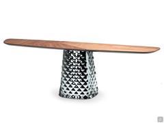 Console Atrium avec plateau en bois à bord biseauté. Disponible en 180 ou 230 cm de largeur