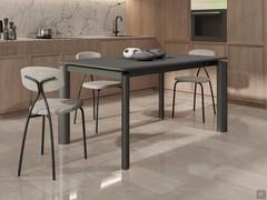 Table Albert en version fixe avec plateau de 120 cm en mélaminé anthracite