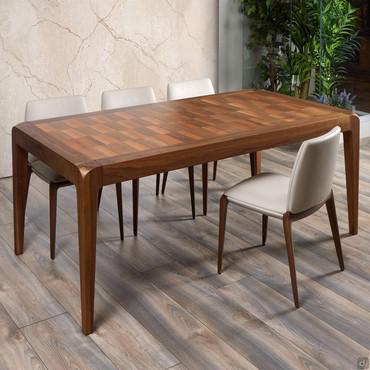 Table extensible en bois massif décoré Daiki