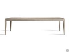 Table Daiki en bois massif de noyer gris naturel entièrement rallongée à 290 cm grâce à deux rallonges de 50 cm