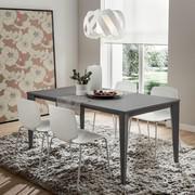 Table à rallonge Modesty avec plateau en Fenix gris londonien et structure en métal peint dans la même couleur