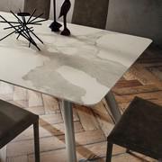 Plateau rectangulaire en version arrondie en pierre Laminam Blanc Statue