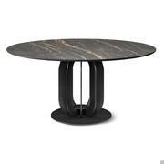 Table Soho de Cattelan avec plateau rond en pierre Keramik Portoro