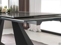Table moderne en verre céramique Shore - Détails des rallonges