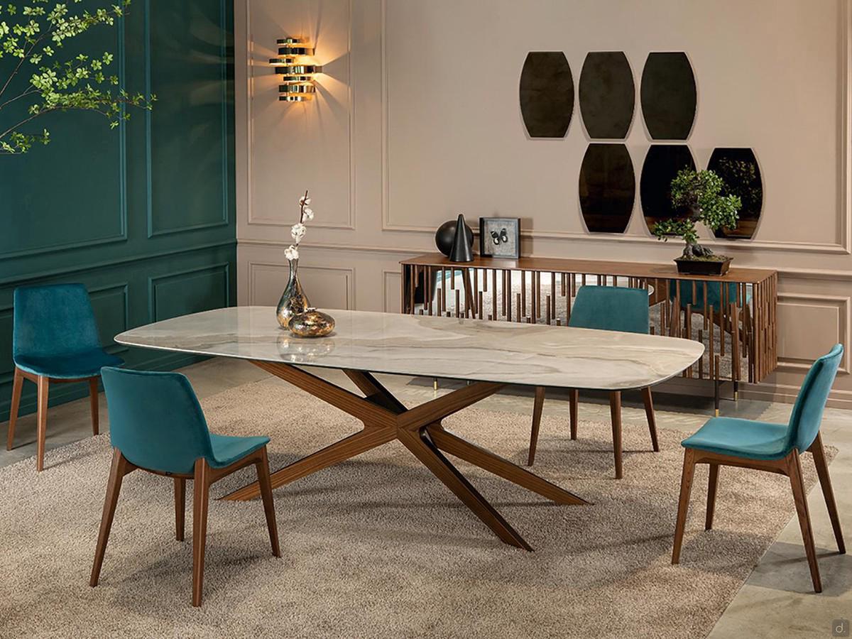 Table avec pieds entrecroisés et inserts Crossing