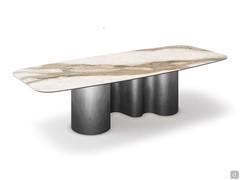 Table Papel de Cattelan dans la version avec plateau en tonneau disponible en cm 240, 300 ou 320