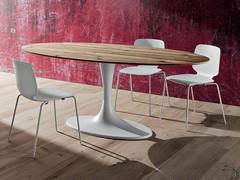 Table de salon ovale Dudley en essence bois de chêne antique