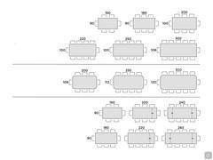 Table d'art avec plateau en bois - Schèma place table