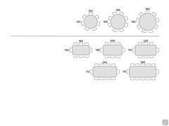 Table d'art avec plateau en pierre de marbre - Schèma place table