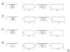 D) Table en papier avec plateau en bois et bords inclinés E) Table en papier avec plateau en bois et bords irréguliers F) Table en papier avec plateau en bois et bords biseautés G) Table en papier avec plateau à lattes - Masterwood