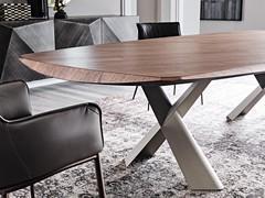 Table Mad max avec plateau Masterwood à lattes et bords inclinés