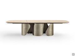 Table Torquay de forme XL en céramique, avec base à 5 pétales