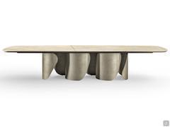 Table Torquay de forme XL en céramique, avec base à 6 pétales