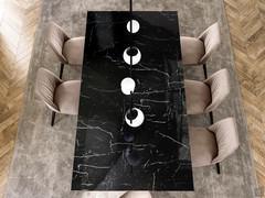 Plateau rectangulaire en marbre Nero Maquinia