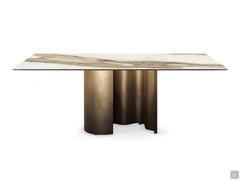Table Papelito de Cattelan en version rectangulaire avec plateau en keramik effet pierre