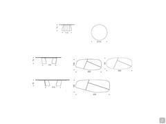 Modèles et dimensions de la table Senator avec plateau en bois essence