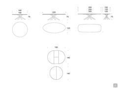Table Juno - dimensions plateau fixe façonné - rond et elliptique