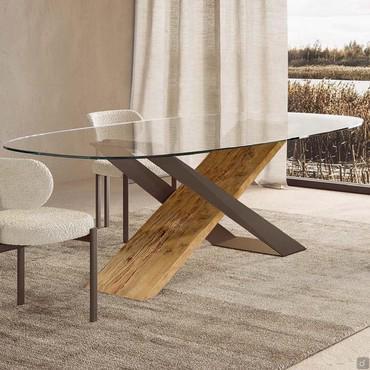 Table ovale Haynes avec pieds en X