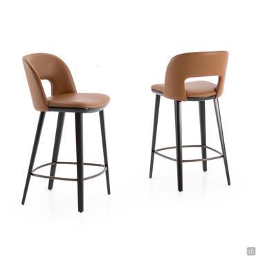 Tabouret élégant en bois avec dossier Vence