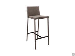 Tabouret Scotland en tissu, avec repose-pieds en métal peint en noir