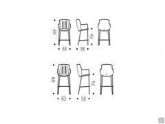 Tabouret Rhonda by Cattelan - Dimensions spécifiques plan de travail et modèle snack-bar