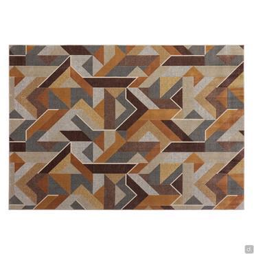 Tapis à motifs orange et marron Vittoria