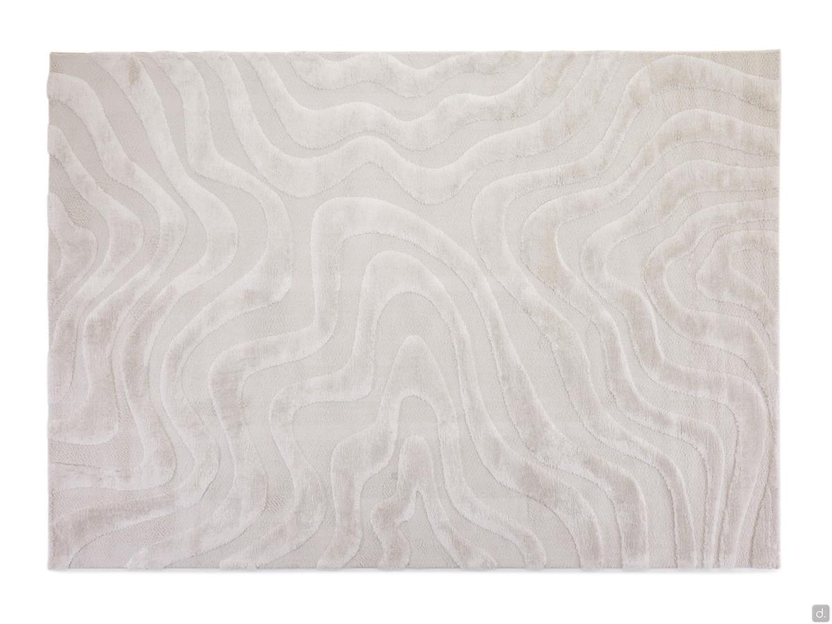 Tapis moderne et doux Venus disponible en blanc neige, gris, gris tourterelle et vert forêt.