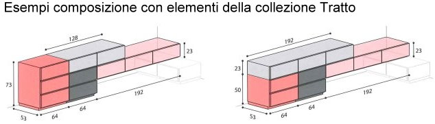 Esempi composizioni con elementi della collezione Tratto