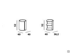Comodino cilindrico Weston - Modelli e dimensioni disponibili