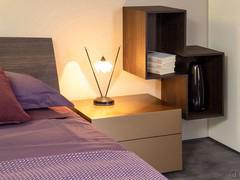 Comodino Oregon cm 60 p.47,3 h.42,3 a 2 cassetti in laccato metallizzato