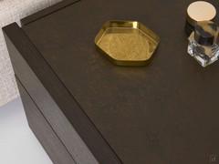Dettaglio del top in ceramica opaca Ossido Bruno, una delle numerose finiture disponibili per personalizzare il gruppo letto Seattle