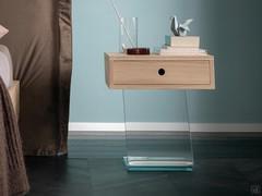 Comodino Managua in rovere Alaska, alto 52,5 cm e per questo ideale come complemento "minimal" accanto al letto