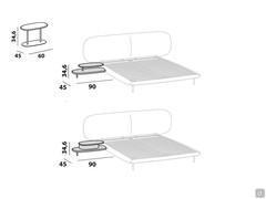 Tavolino per la camera da letto Caleb - schema modelli e dimensioni