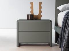 Comodino Neon da 60 cm in versione laccato opaco Arena, disponibile anche lucido o micalizzato, oppure in versione bicolore