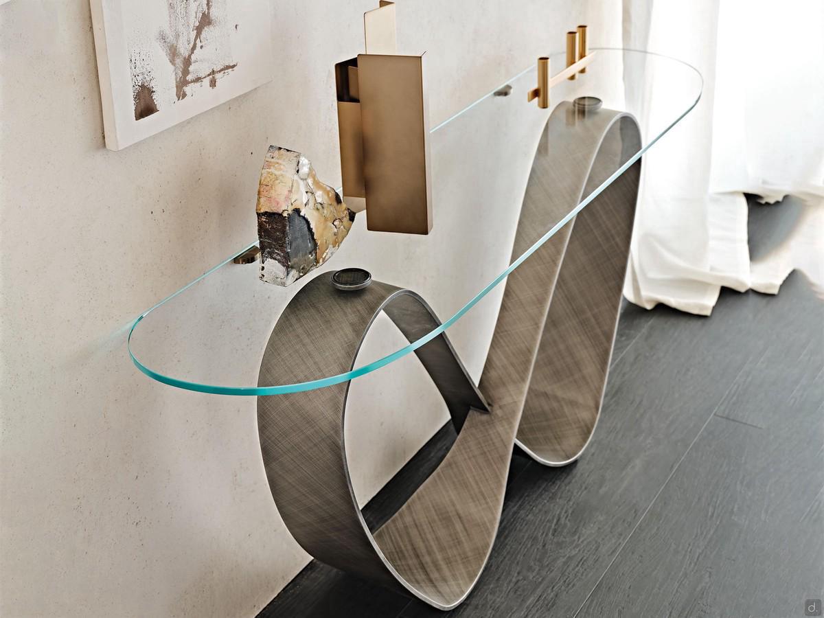 Consolle in cristallo di design Butterfly di Cattelan