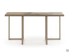 Consolle Fold con gambe in metallo Sabbia goffrato e piano in nobilitato Morera