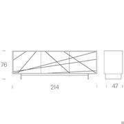 Credenza compatta a due ante Maya - dimensioni modello a tre ante