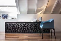 Credenza moderna Granada in rovere moro - modello a 4 ante battenti cm 250 h.64 con piedini