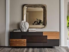 Credenza con inserti in legno Torino, modello con tre ante battenti