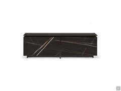 Credenza Europa di Cattelan con ante scorrevoli complanari in pietra Keramik Sahara Noir