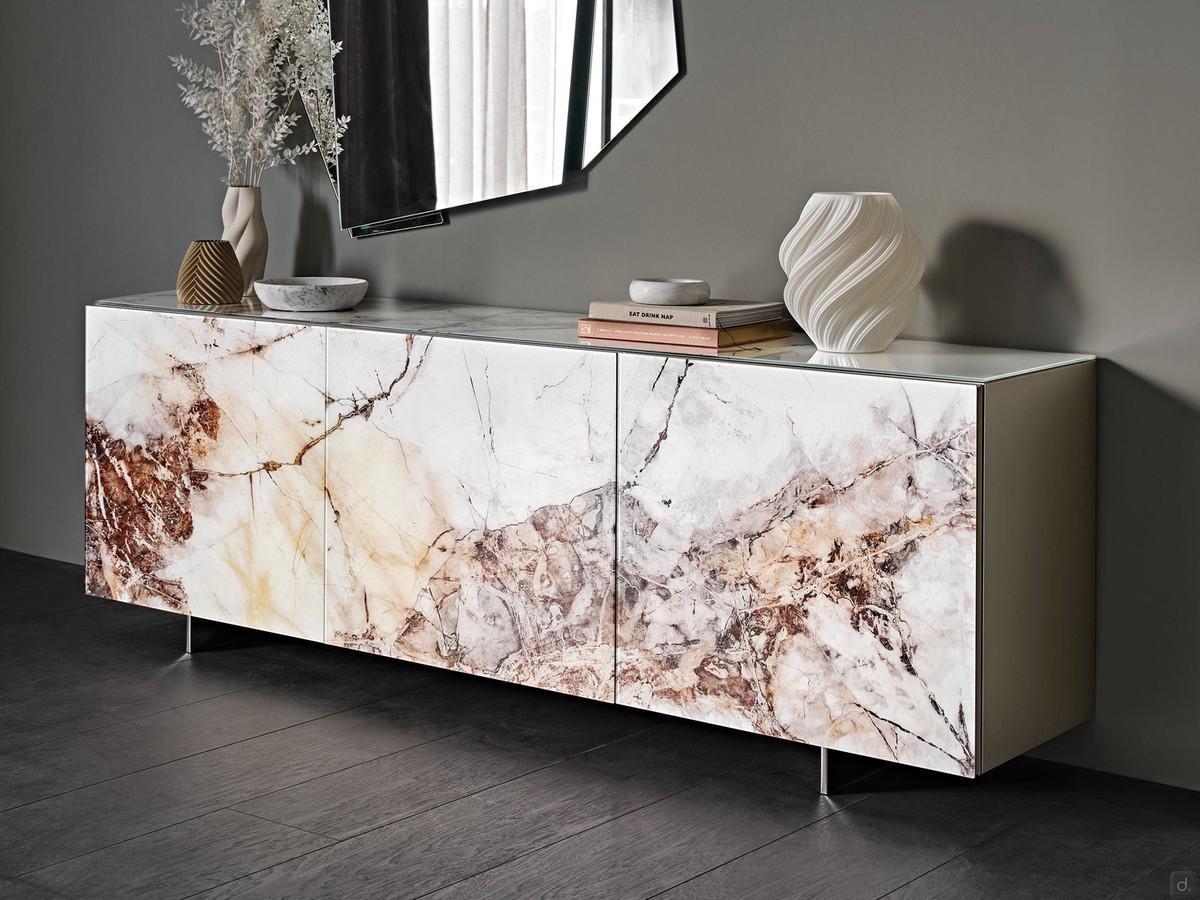 Buffet da salotto Focus di Cattelan in cristallo decorato CrystalArt CYM6 Cotopaxi