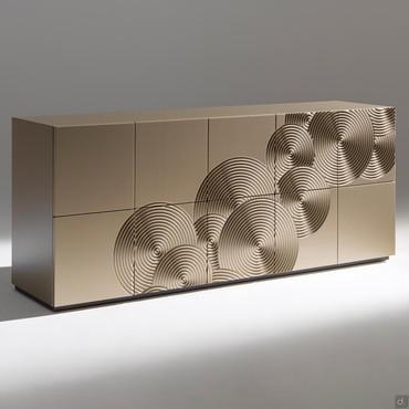 Credenza moderna con decorazioni circolari Crop
