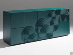 Credenza Crop a 5 ante battenti laccata opaca Graublau, disponibile anche in tutti i colori del campionario RAL