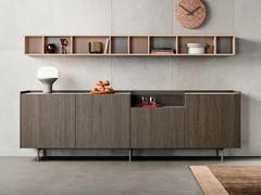 Credenza da centro stanza con vano a giorno Kaen in fashion wood rovere 029 Ghiro