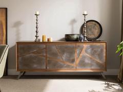 Credenza Palmar - inserti anta realizzati in metallo ossidato Decor