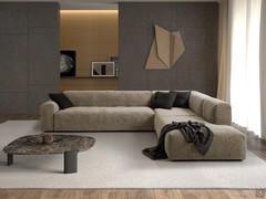 Divano morbido di design Lennox, versatile e componibile, ideale come divano principale per un soggiorno moderno e che all'occorrenza si trasforma in letto