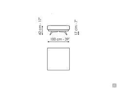 Schema e dimensioni del pouf Saddle